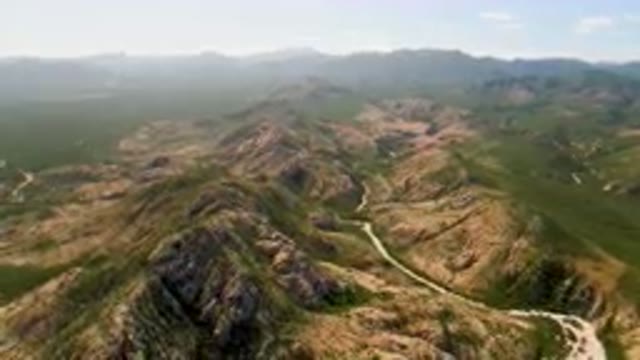 CABO PULMO BCS MEXICO-2023: Aerial View of Mountain Range With Winding Road