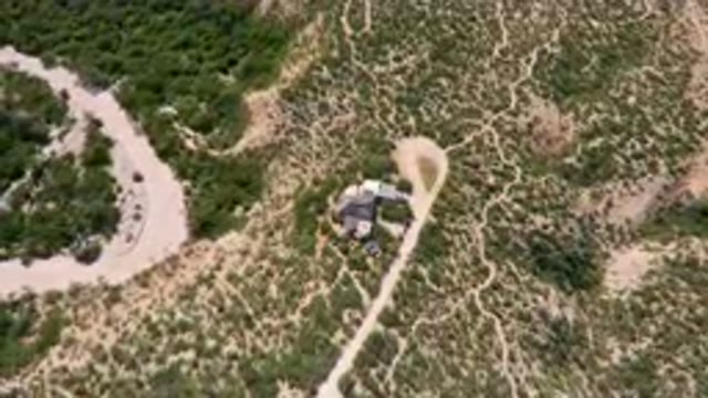 CABO PULMO BCS MEXICO-2023: Aerial House In The Middle Of A Dirt Road
