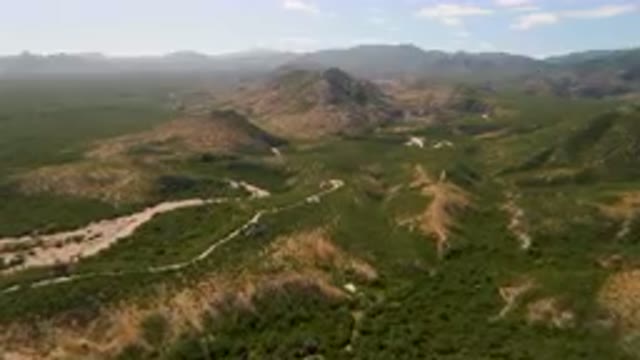 CABO PULMO BCS MEXICO-2023: Aerial Winding Road in a Mountainous Area