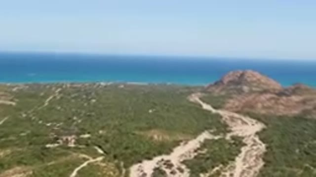 CABO PULMO BCS MEXICO-2023: Aerial Scenic Area With A River Running Through It