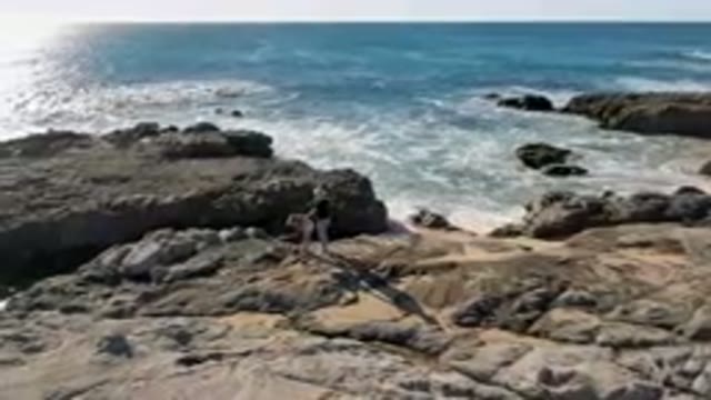 LAGUNA BEACH LOS CABOS BCS MEXICO-2023: Mother and Child Near the Ocean