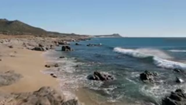 LAGUNA BEACH LOS CABOS BCS MEXICO-2023: Beach With A Wave Coming In