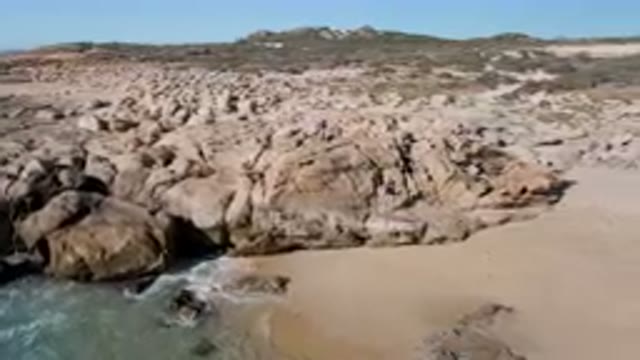 LAGUNA BEACH LOS CABOS BCS MEXICO-2023: People Standing On A Rocky Shoreline