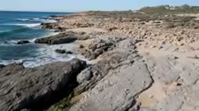 LAGUNA BEACH LOS CABOS BCS MEXICO-2023: Rocky Beach With Waves Crashing on Rocks