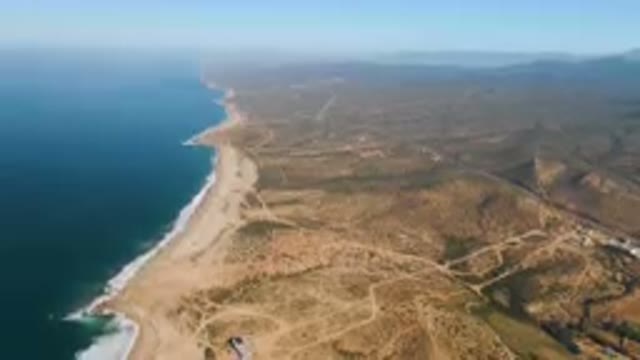 MIGRINO BCS MEXICO-2023: Aerial Beach And A Long Stretch Of Water