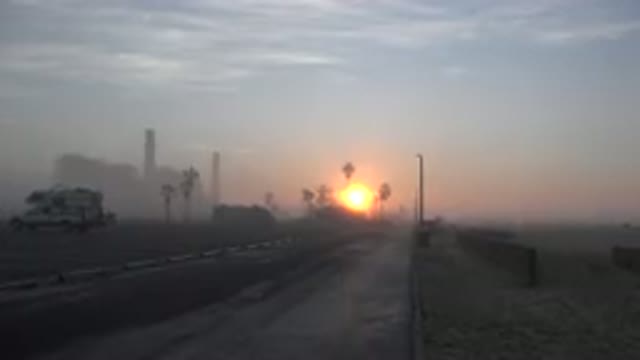 HUNTINGTON BEACH CALIFORNIA-2020: The Sun Setting On The Road To Show Hope That