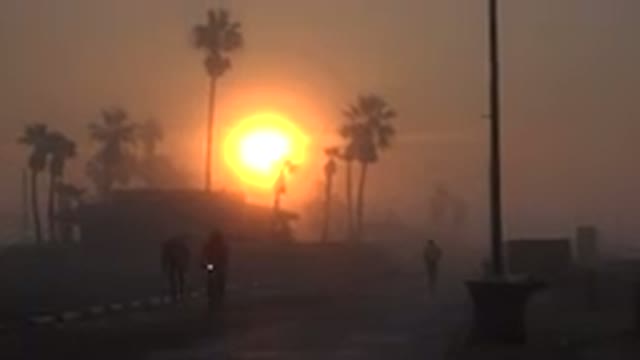 HUNTINGTON BEACH CALIFORNIA-2020: Pollution In City Eclipses Sun With Smog
