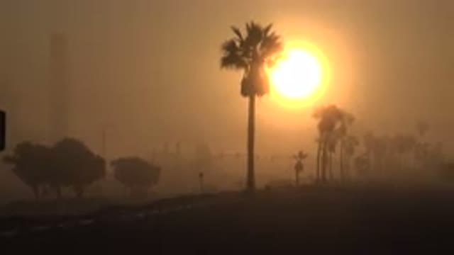 HUNTINGTON BEACH CALIFORNIA-2020: The Sun Rise View In The Greeny Background