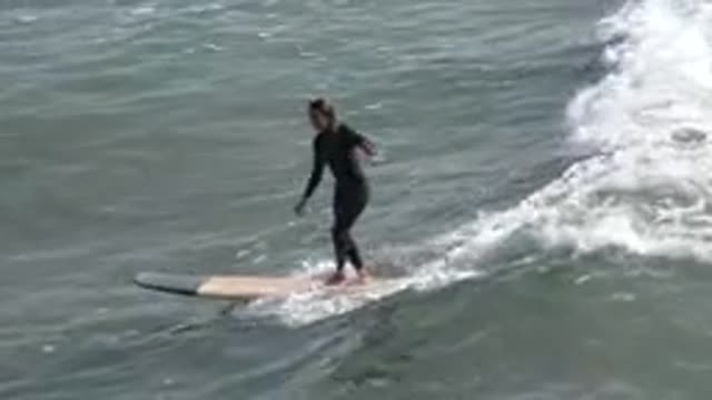 HUNTINGTON BEACH CALIFORNIA-2020: Surfing The Small Waves In A Big Ocean With My