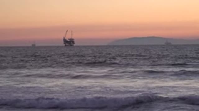 HUNTINGTON BEACH CALIFORNIA-2020: Ship Resting On A Beautiful Evening In A Calm