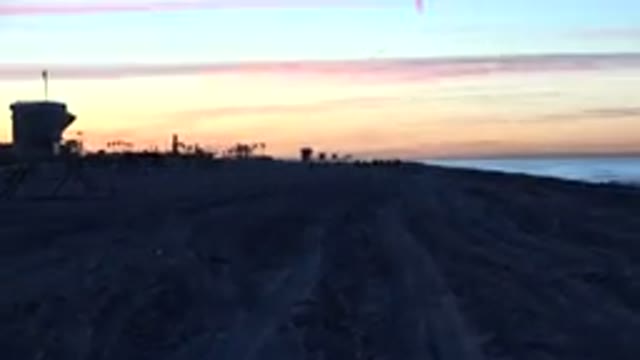 HUNTINGTON BEACH CALIFORNIA-2020: Panoramic View Of A Sunset On A Beautiful