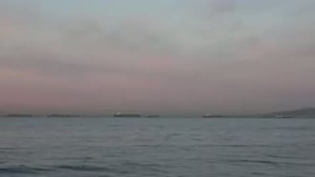 HUNTINGTON BEACH CALIFORNIA-2020: Many Idle Oil Tankers Gather Expectantly