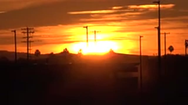 HUNTINGTON BEACH CALIFORNIA-2020: A Stunning Sunset Resembling a Nuclear Explosion