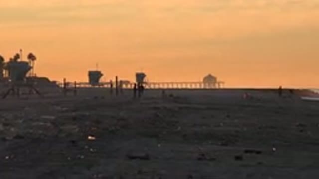HUNTINGTON BEACH CALIFORNIA-2020: Sunset On The Beach