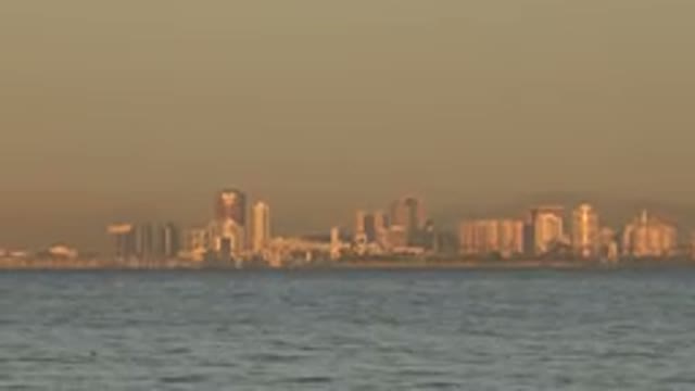 HUNTINGTON BEACH CALIFORNIA-2020: City Skyline Viewed From Some Distance Away