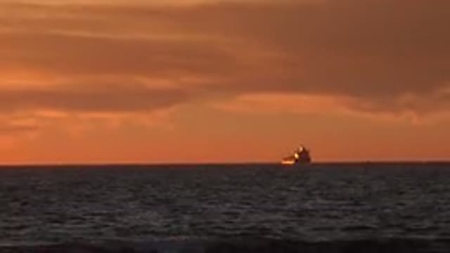 HUNTINGTON BEACH CALIFORNIA-2020: Passenger Ship On The Middle Of An Ocean On A
