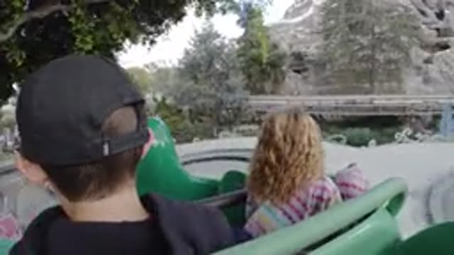 DISNEYLAND CALIFORNIA-2020: Kids Taking A Ride On A Childrens Roller Coaster