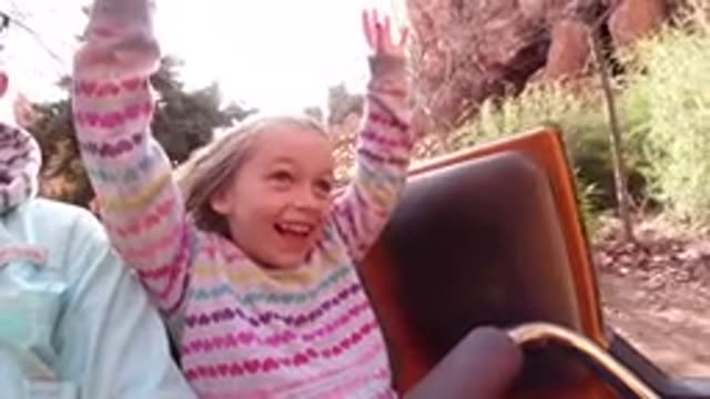 DISNEYLAND CALIFORNIA-2020: Little Girl Having Fun in a Wonderful Game with Her