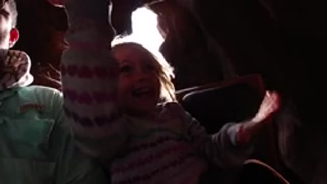 DISNEYLAND CALIFORNIA-2020: Father And Daughter On Holiday Have Fun On The Roller Coaster
