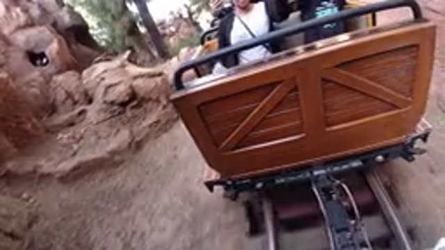 DISNEYLAND CALIFORNIA-2020: A Cart On A Roller Coaster As It Moves Through The