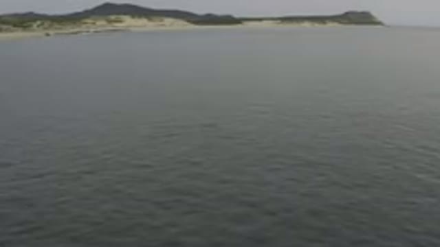 Aerial View Of Calm Sea And Sandy Coastline