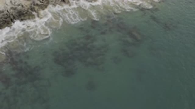EAST CAPE BCS MEXICO-2019: View On The Sea With Waves Crashing On A Rocky Beach