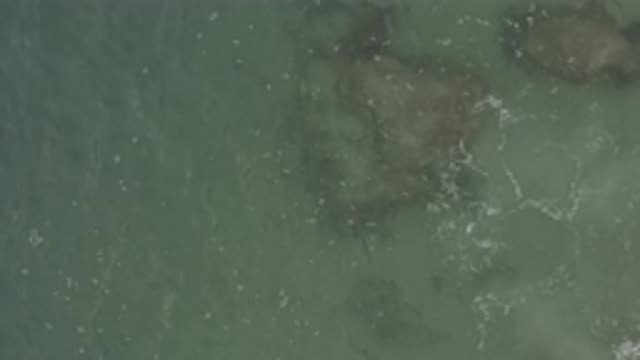 EAST CAPE BCS MEXICO-2019: Aerial Shot Of A Shallow Clear Ocean Pool Moving