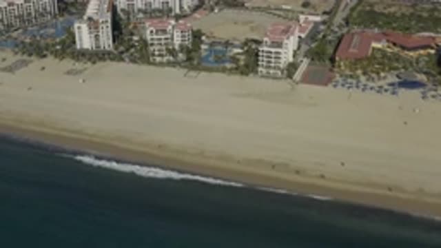 EAST CAPE BCS MEXICO-2019: A Top View Of The Vast Shoreline Of Hotels And Sea