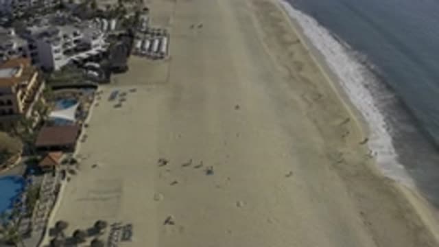 EAST CAPE BCS MEXICO-2019: Panorama of a Huge Sandy Beach Almost Empty Top View