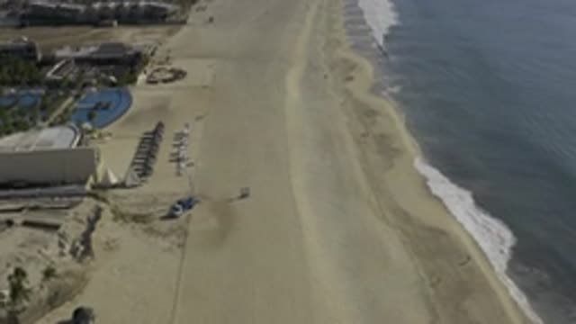 EAST CAPE BCS MEXICO-2019: Sea Waters Breaking Coast Beautifies Lonely Beach