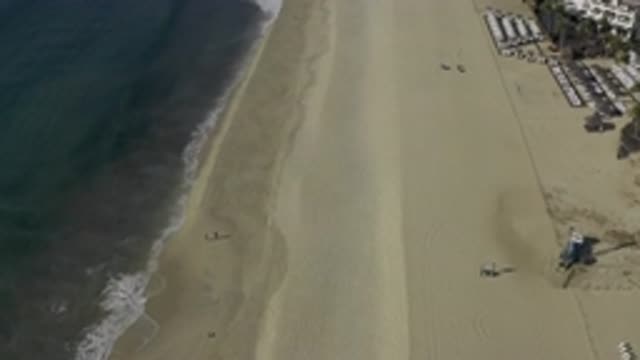 EAST CAPE BCS MEXICO-2019: Aerial View Of A Huge And Deserted Sandy Beach