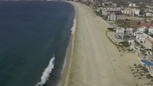 EAST CAPE BCS MEXICO-2019: Aerial View From High Above Beach Buildings To The Right