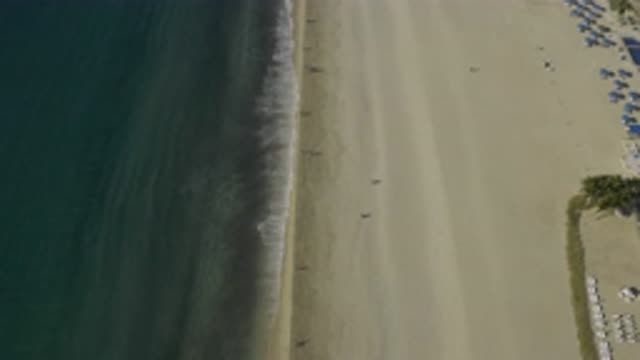 EAST CAPE BCS MEXICO-2019: Aerial View Of Deserted Beach At Low Tide Dark Ocean