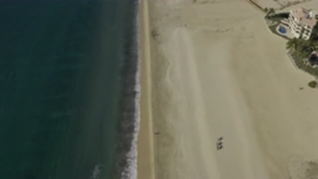 EAST CAPE BCS MEXICO-2019: Aerial View Of A Notable Beach And Apartment Buildings