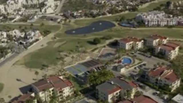EAST CAPE BCS MEXICO-2019: Helicopter View Of Apartment Complex With Pool And Tennis Court