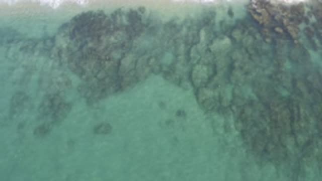 EAST CAPE BCS MEXICO-2019: View From High Above Body Of Water At Waves Breaking