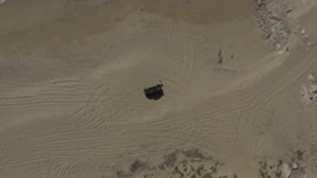 EAST CAPE BCS MEXICO-2019: Aerial View Of A Drone Over A Large Area Of Sand With