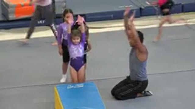 CABO SAN LUCAS MEXICO-2020: Gymnastics Tutor Teaching Girls Rhythmic Movement
