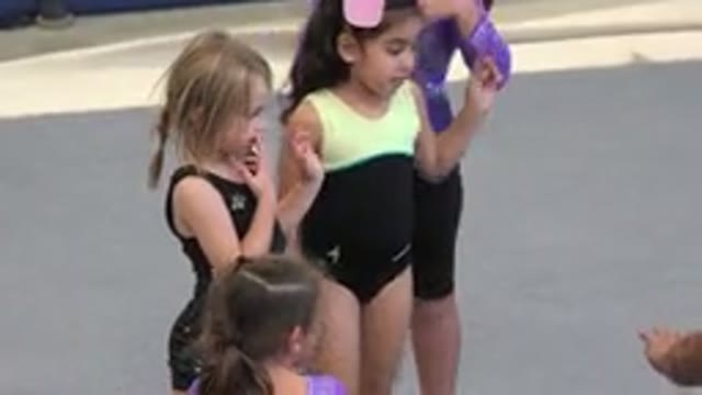 CABO SAN LUCAS MEXICO-2020: Young Girls Practice Gymnastics At The Gym While