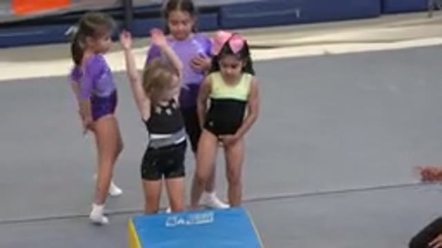 CABO SAN LUCAS MEXICO-2020: Little Girls In Gymnastics Class Taking Turns Doing