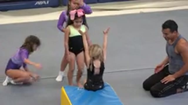 CABO SAN LUCAS MEXICO-2020: Diverse Children Training Artistic Gymnastics In The