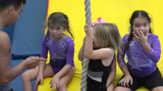 CABO SAN LUCAS MEXICO-2020: Four Girls In A Rope Gym Class With An Adult Teacher
