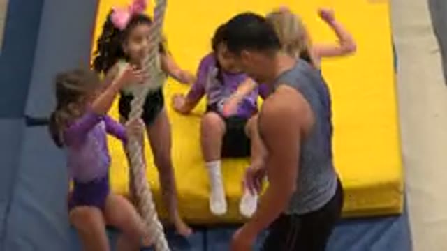 CABO SAN LUCAS MEXICO-2020: Child Enjoying Gymnastics Training and Focusing to Be Great
