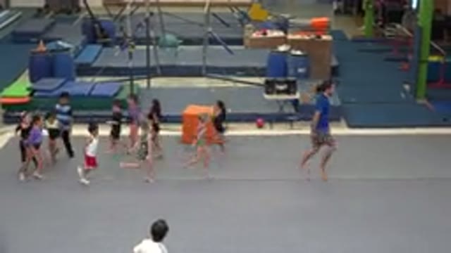 CABO SAN LUCAS MEXICO-2020: Little Girls Follow Behind Their Gymnastics Coach