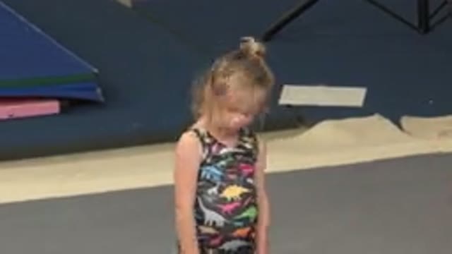 CABO SAN LUCAS MEXICO-2020: Little Girl Messing Around Her Head While In A Gym