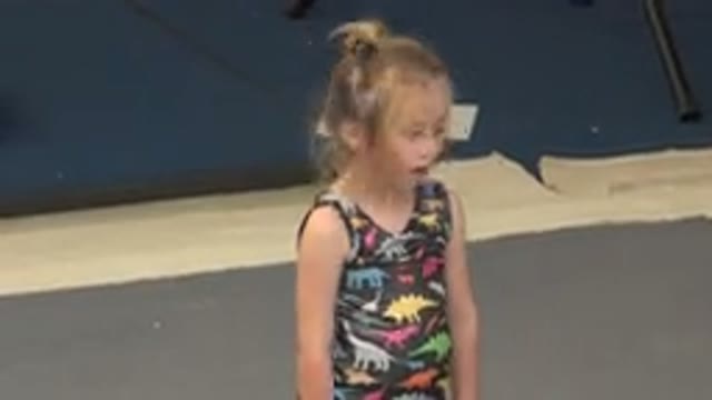 CABO SAN LUCAS MEXICO-2020: Little Girl Exercise Happy
