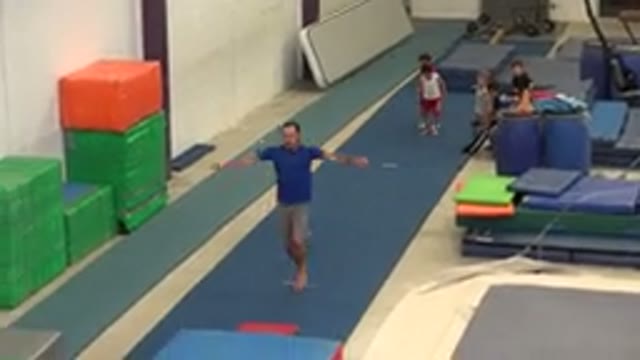 CABO SAN LUCAS MEXICO-2020: Gymnastics Coach Demonstrates How To Leap Into The