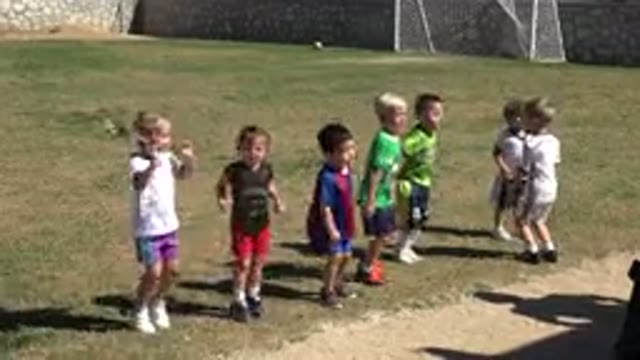 LOS CABOS MEXICO-2019: Children In Sports Clothing Jump Up And Down In
