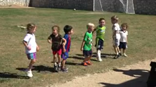 LOS CABOS MEXICO-2019: Kids Warming Up Out in the Sun Before Their Soccer Practice