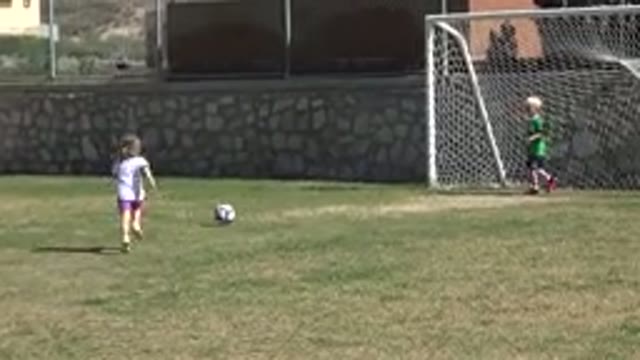 LOS CABOS MEXICO-2019: Soccer Football Kids Playing Running Behind Ball Fail